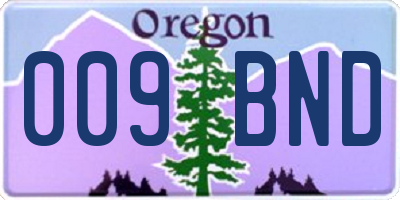 OR license plate 009BND