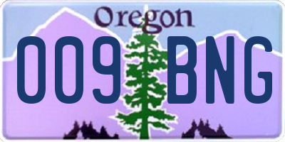 OR license plate 009BNG