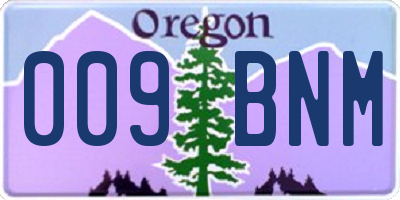 OR license plate 009BNM