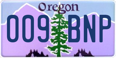 OR license plate 009BNP