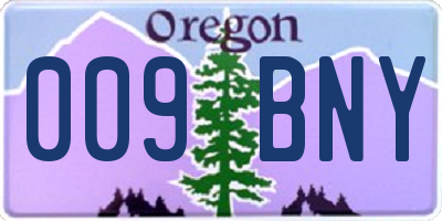 OR license plate 009BNY