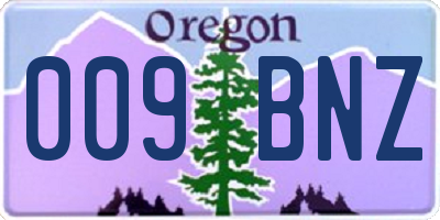 OR license plate 009BNZ