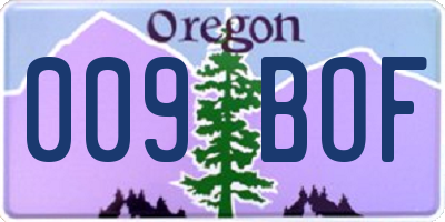 OR license plate 009BOF