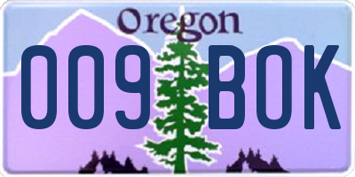 OR license plate 009BOK