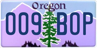 OR license plate 009BOP