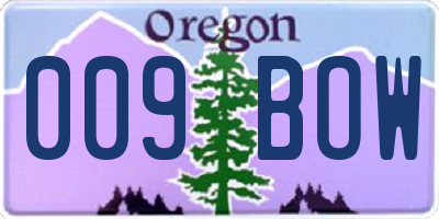OR license plate 009BOW