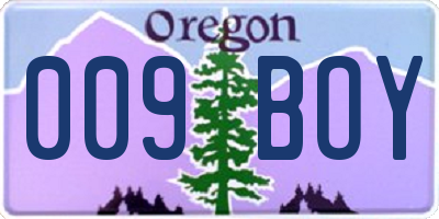 OR license plate 009BOY