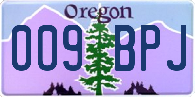 OR license plate 009BPJ