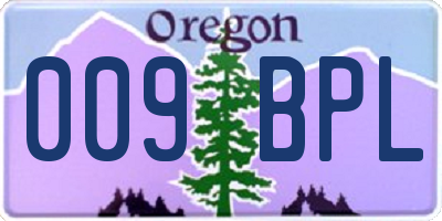 OR license plate 009BPL