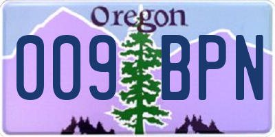 OR license plate 009BPN