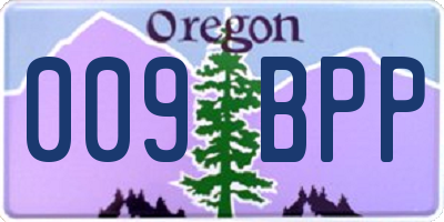 OR license plate 009BPP