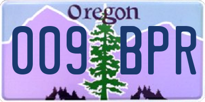 OR license plate 009BPR