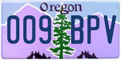 OR license plate 009BPV