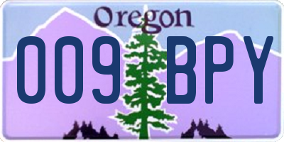 OR license plate 009BPY