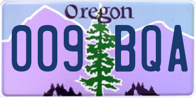 OR license plate 009BQA