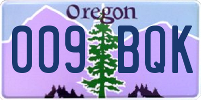 OR license plate 009BQK