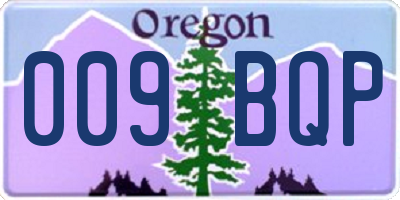 OR license plate 009BQP