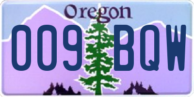 OR license plate 009BQW