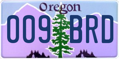 OR license plate 009BRD