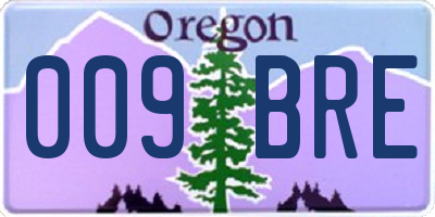 OR license plate 009BRE