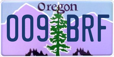 OR license plate 009BRF