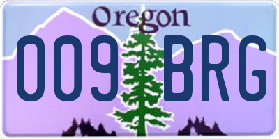 OR license plate 009BRG