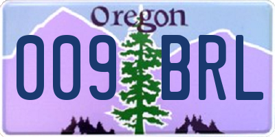 OR license plate 009BRL