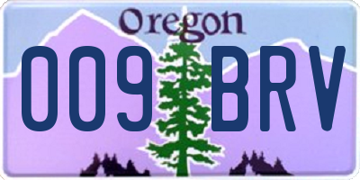 OR license plate 009BRV