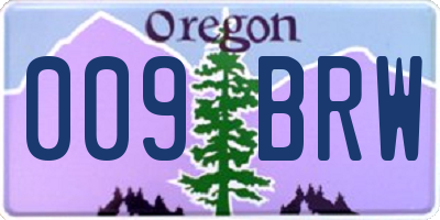 OR license plate 009BRW