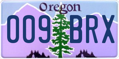 OR license plate 009BRX