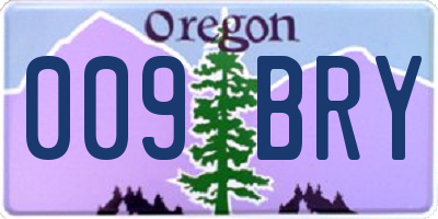 OR license plate 009BRY