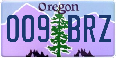 OR license plate 009BRZ