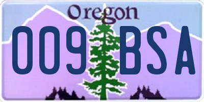 OR license plate 009BSA