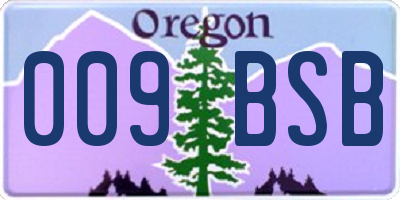 OR license plate 009BSB