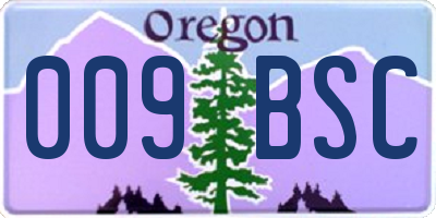 OR license plate 009BSC