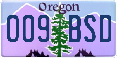 OR license plate 009BSD
