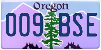OR license plate 009BSE