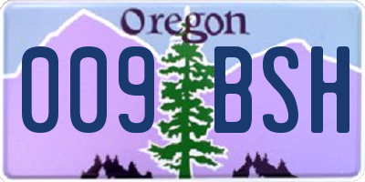 OR license plate 009BSH