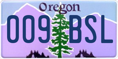 OR license plate 009BSL