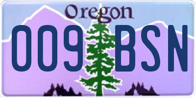 OR license plate 009BSN