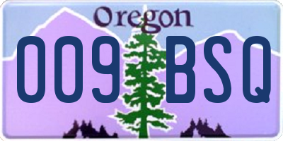 OR license plate 009BSQ