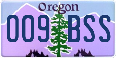 OR license plate 009BSS