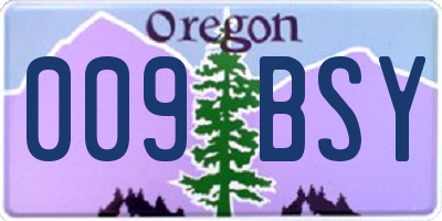 OR license plate 009BSY