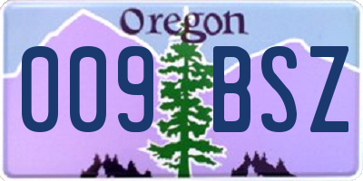 OR license plate 009BSZ