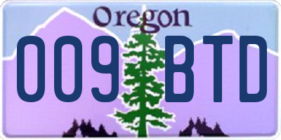 OR license plate 009BTD