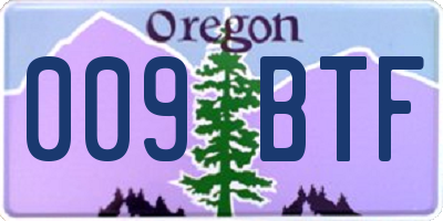 OR license plate 009BTF