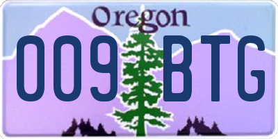 OR license plate 009BTG