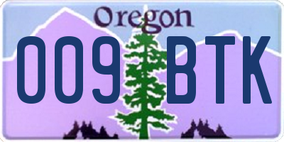 OR license plate 009BTK
