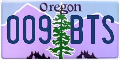 OR license plate 009BTS