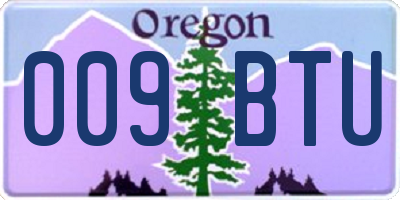 OR license plate 009BTU